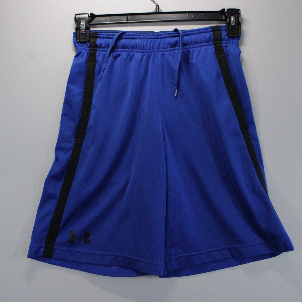 Under Armour HeatGear Athletic Combine Shorts Blue Black Mens S Sportswear Gear